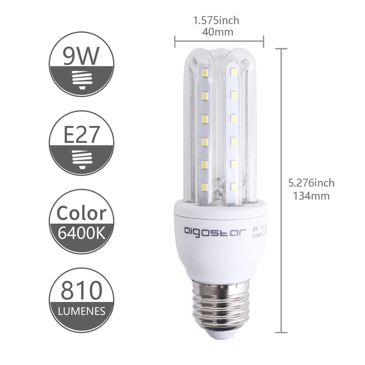 Bombilla LED E27, 9W Luz Fría – Welpshop