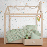 Funda De Edredón Kids 150x200/Almohada 45x75+15cm 100% Algodón Travel Menta / Beige