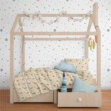 Funda De Edredón Kids 150x200/Almohada 45x75+15cm 100% Algodón Travel Menta / Beige