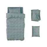 Funda De Edredón Kids 150x200cm/Almohada 45x75+15cm 100% Algodón Jungle Beige / Azul