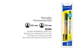 Blister Rotulador Permanente Duo – Negro Punta Biselada 3mm- Punta Redonda 1,5 mm